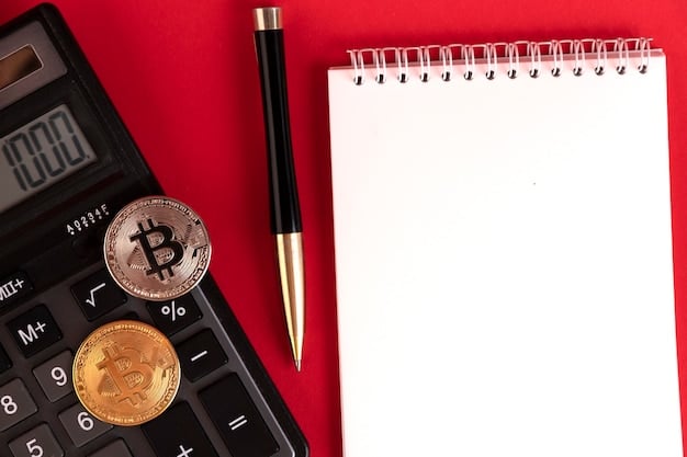 A close-up of a tax form with a calculator and a Bitcoin logo, highlighting the need for accurate cryptocurrency tax reporting.