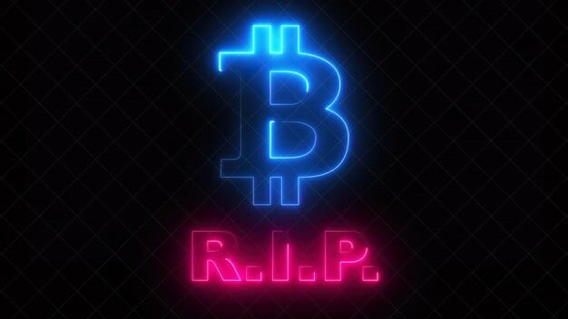 A close-up of a digital code inscription on a Bitcoin, highlighted with neon colors, set against a dark background. The inscription is complex and detailed, suggesting the richness of data that can be embedded.