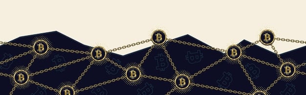 A dynamic visual representation of the Bitcoin network, with highlighted pathways showing data inscriptions flowing through the blockchain nodes, symbolizing the utility and uniqueness of Ordinals.