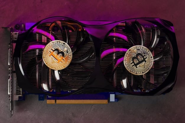 A close-up shot of an ASIC Bitcoin mining machine with cables and cooling fans, highlighting the energy-intensive nature of the process and the technology involved.