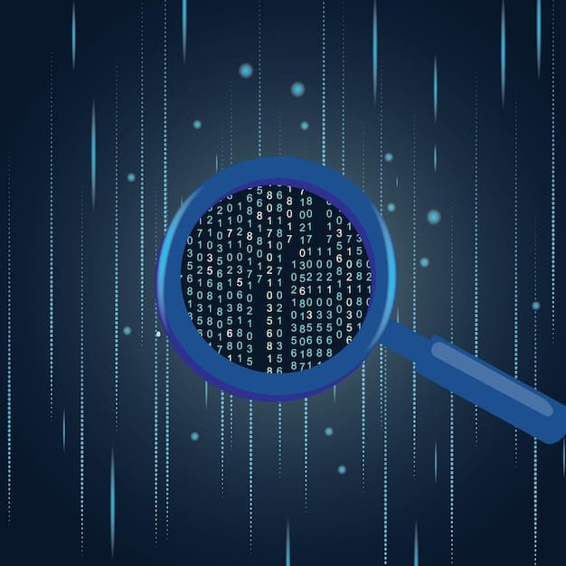 A digital illustration depicting a magnifying glass hovering over lines of code. The code snippets are highlighted with different colors, indicating various functions and security measures being analyzed. The overall impression is one of thorough investigation and detailed examination.