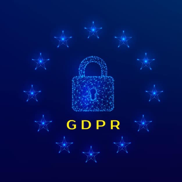 A close-up of a digital lock icon overlaid on a network of interconnected nodes, symbolizing blockchain security.