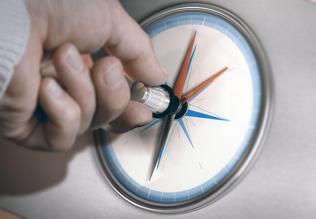A compass pointing towards a regulatory framework, symbolizing the need for clear direction and guidance in navigating DeFi regulations. The image should be clean and professional.