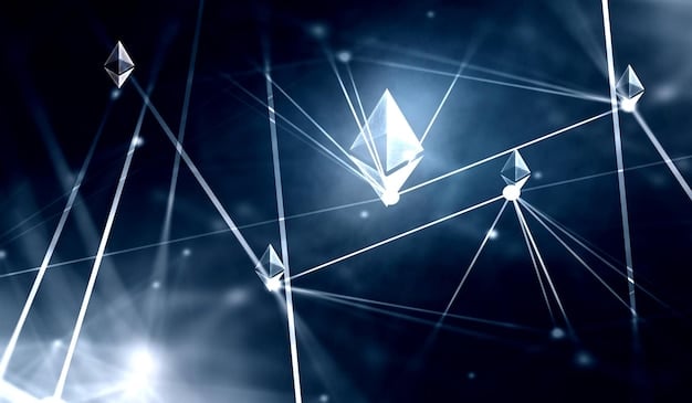 A visual representation of network congestion on the Ethereum blockchain, showcasing multiple transactions queued up and waiting to be processed, highlighting the urgency for DeFi scalability solutions.