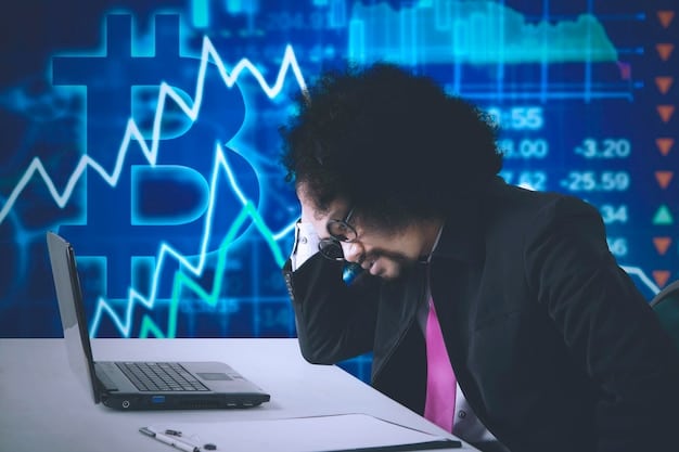 A person looking stressed while reviewing a complex spreadsheet filled with cryptocurrency transactions and tax calculations, highlighting the challenges of crypto tax compliance.
