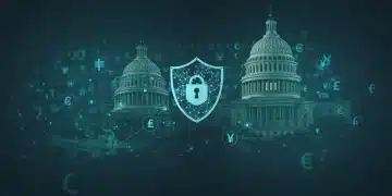 Secure digital network symbolizing data privacy and crypto compliance in the US