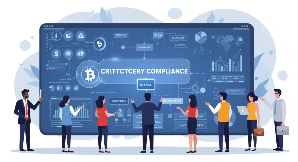 Business leaders discussing Digital Asset AML Act compliance