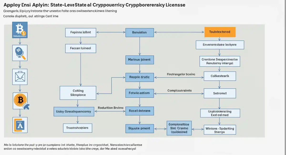 Flowchart depicting the multi-state crypto licensing application process