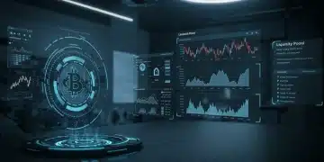 Digital interface showing DeFi liquidity pool analytics and impermanent loss mitigation strategies.