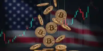 Bitcoin Halving 2024 impact on US investor strategies for maximizing returns in 2025, showing digital coins and growth charts.