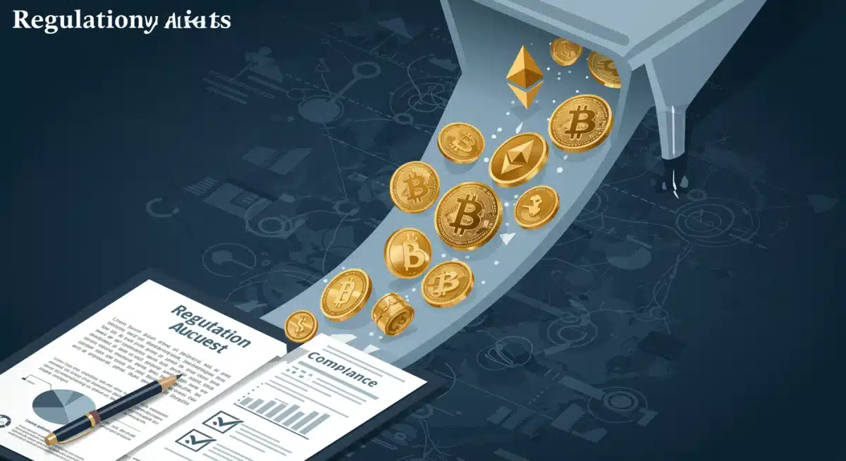 Digital assets navigating regulatory funnel with compliance documents