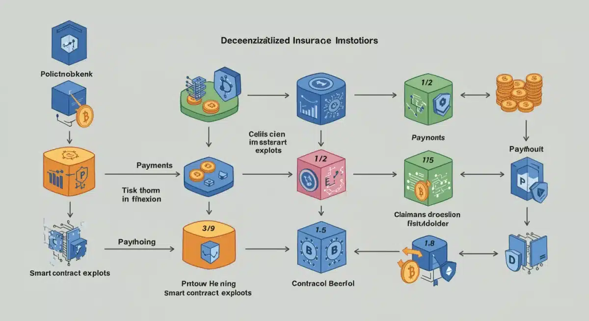 Infographic of decentralized insurance protocol fund flow and claims