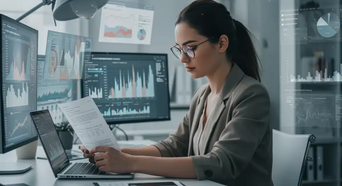 Person organizing digital financial records for cryptocurrency tax compliance