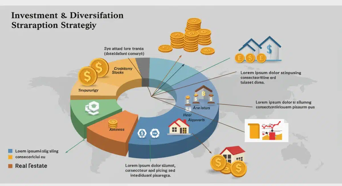 Infographic demonstrating investment diversification across various asset classes including crypto for risk management.