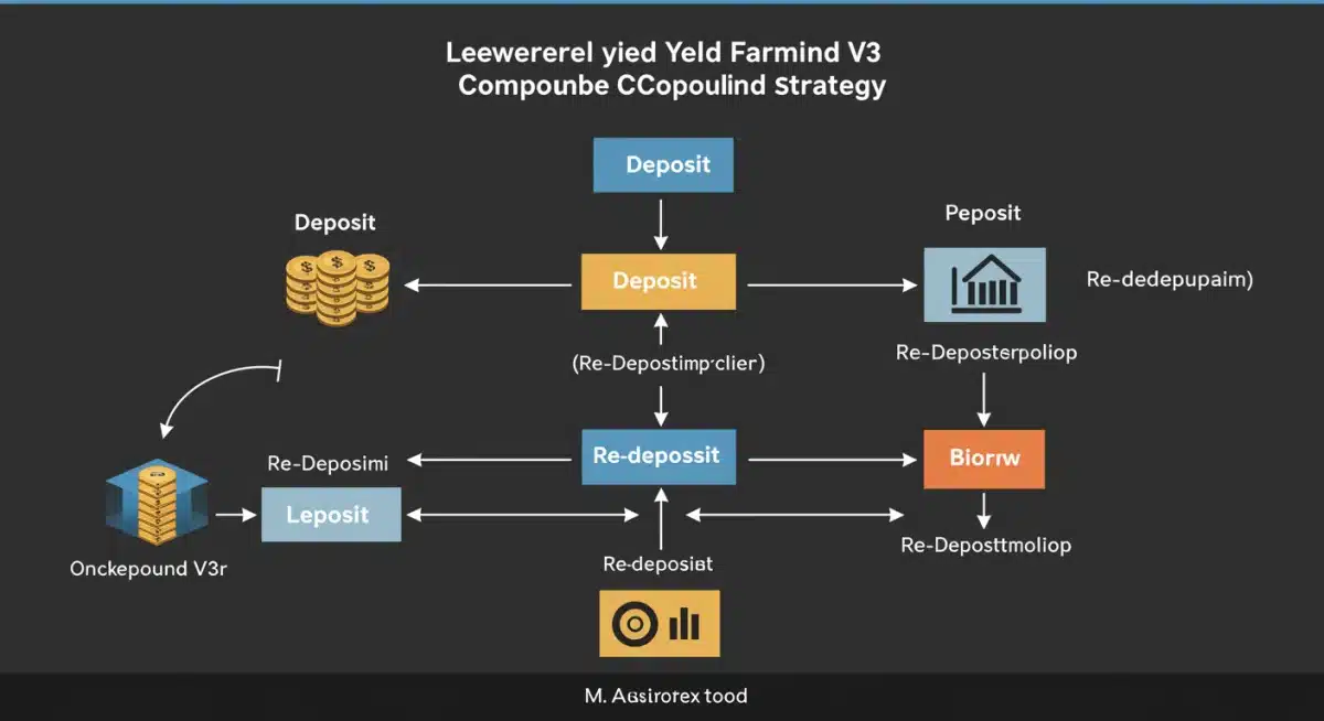 Flowchart of leveraged yield farming process on Compound V3