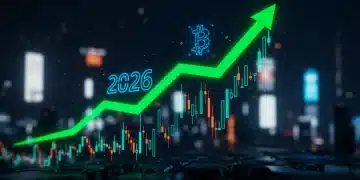 Bitcoin price chart showing an upward trend with a 2026 halving symbol.