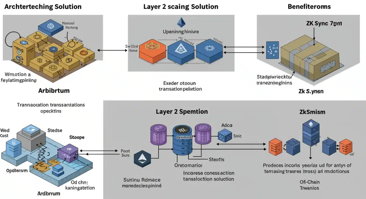 Infographic showing Layer 2 scaling solutions for Ethereum reducing gas fees