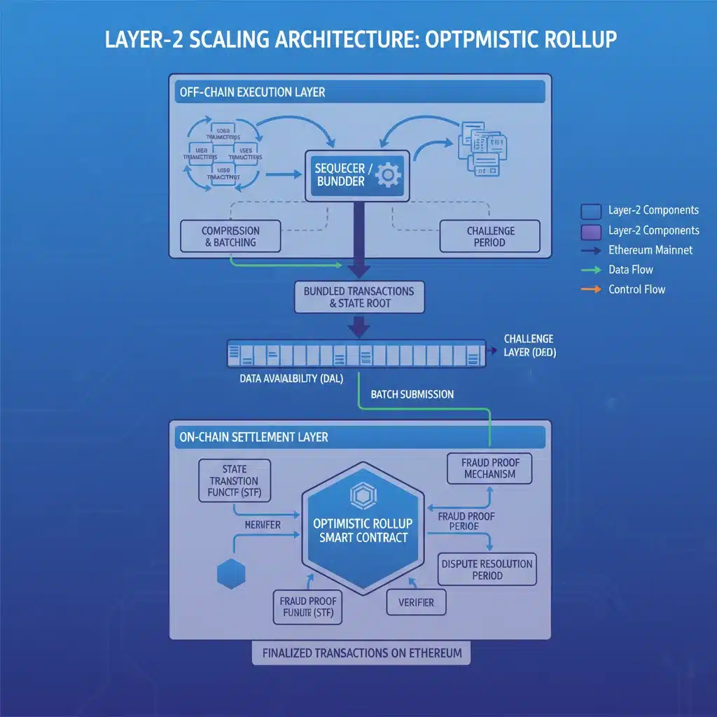 Infographic demonstrating Layer-2 scaling technology and transaction processing