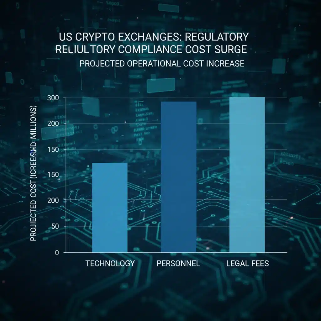 Bar graph of increased operational costs for crypto exchanges due to regulation