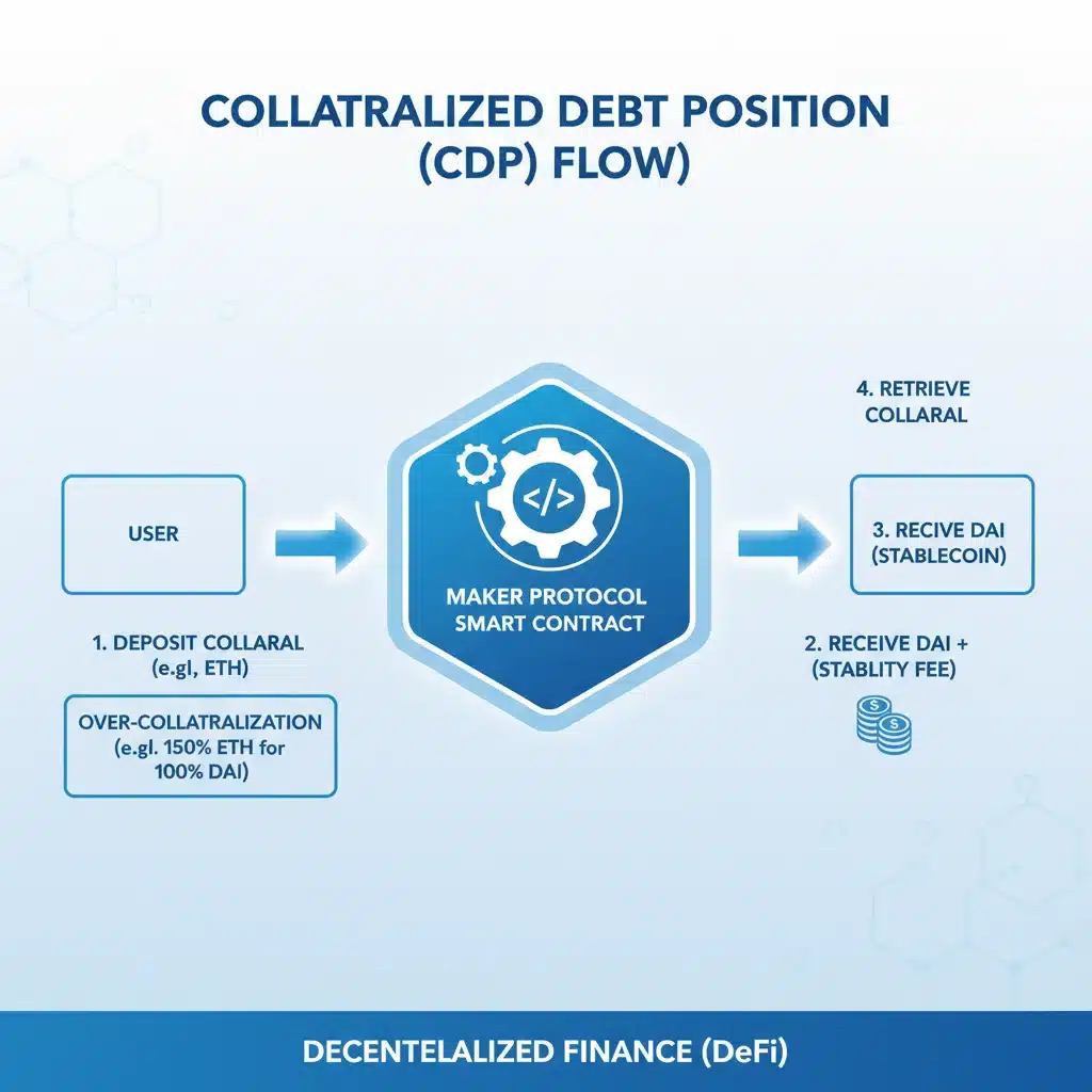 How Collateralized Debt Position works flow