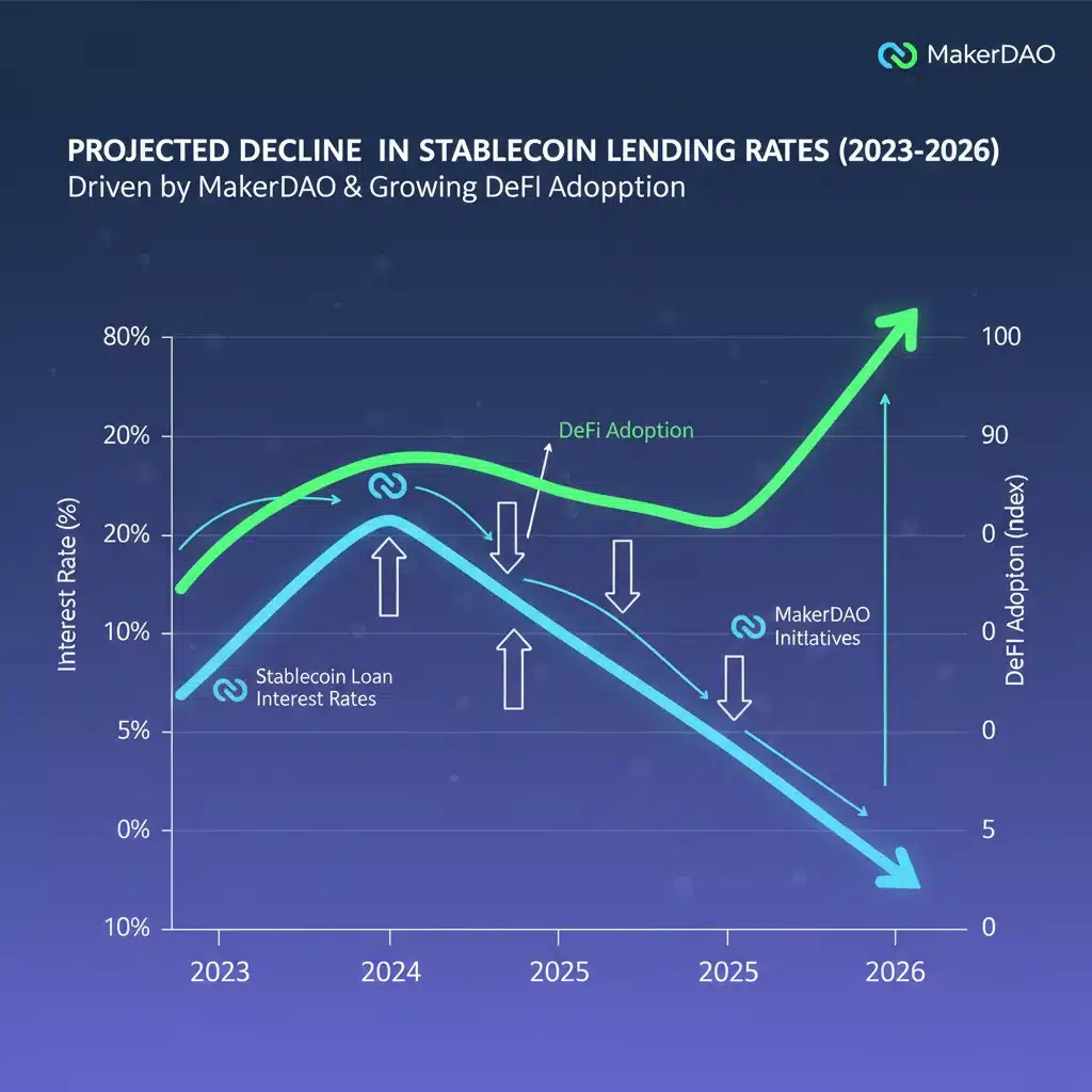 Projected MakerDAO stablecoin interest rates 2026