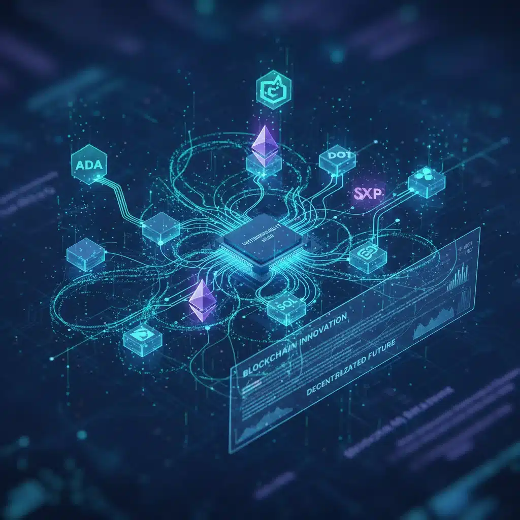 Blockchain technology and altcoin ecosystem, interconnected crypto networks