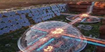 Sustainable Bitcoin mining facility in the U.S. powered by renewable energy, showcasing environmental responsibility.